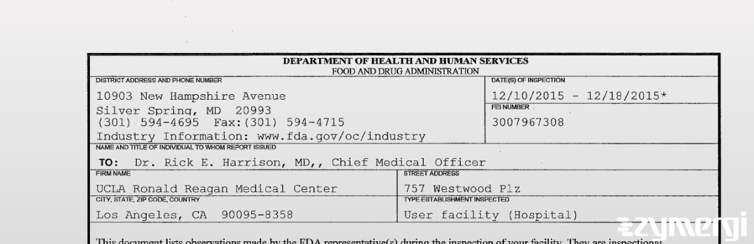 FDANews 483 Ucla Medical Ctr Dec 18 2015 top
