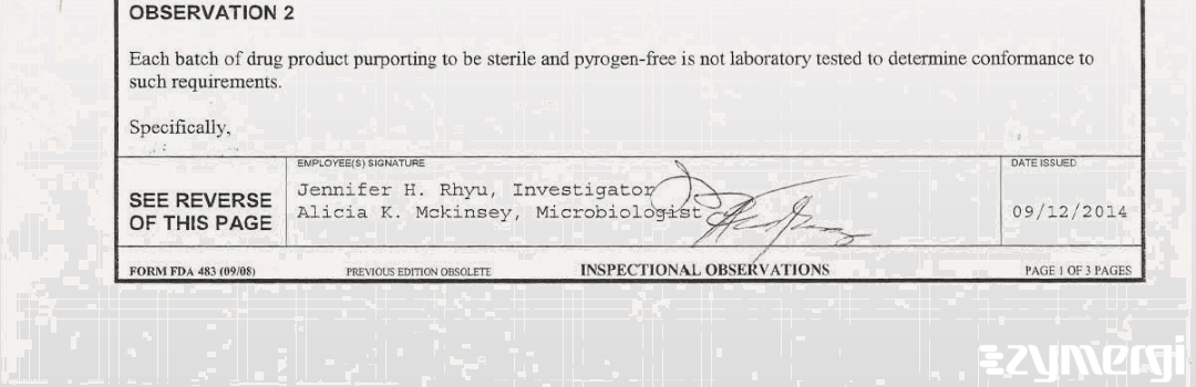 Jennifer H. Rhyu FDA Investigator Alicia K. McKinsey FDA Investigator