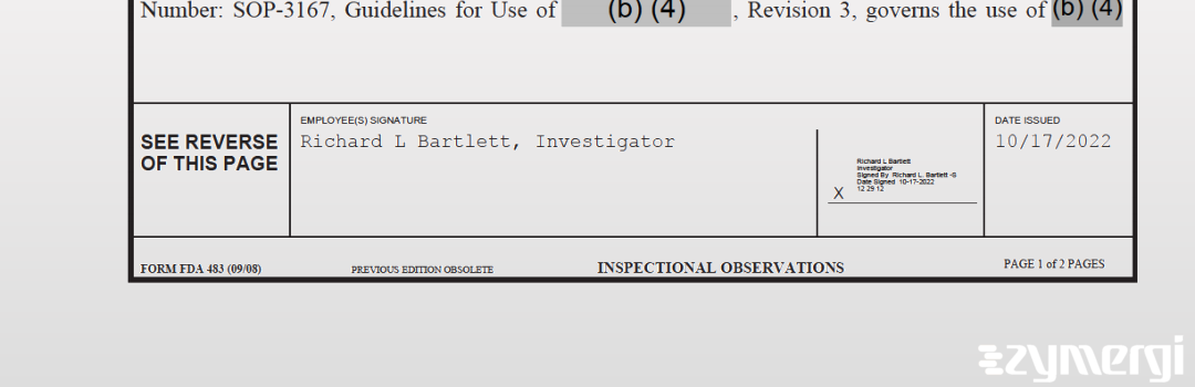 Richard L. Bartlett FDA Investigator 