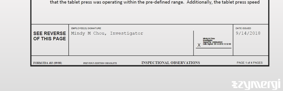 Mindy M. Chou FDA Investigator