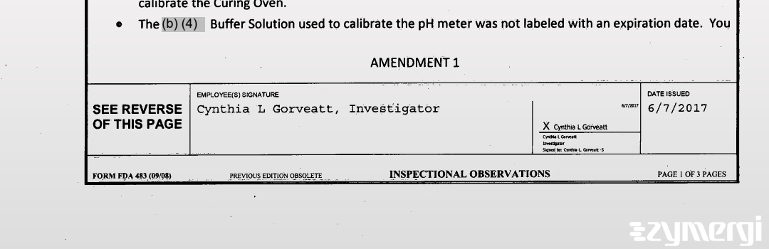 Cynthia L. Gorveatt FDA Investigator