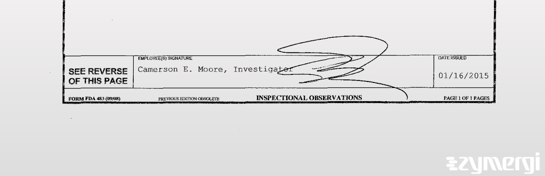 Camerson E. Moore FDA Investigator