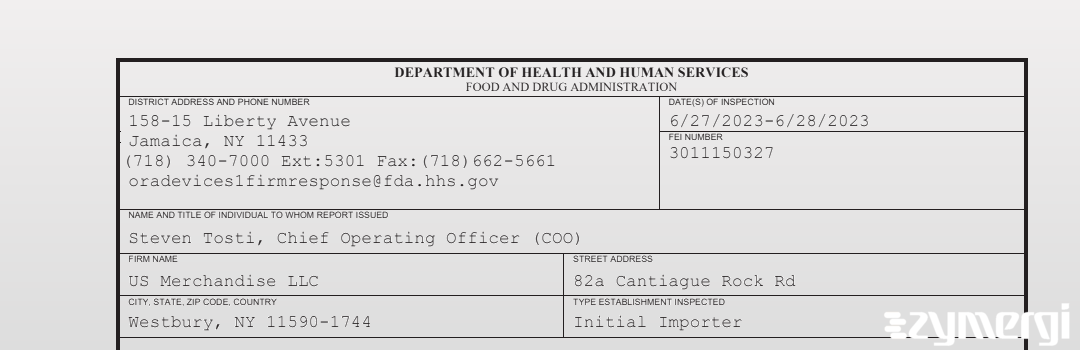 FDANews 483 US Merchandise LLC Jun 28 2023 top