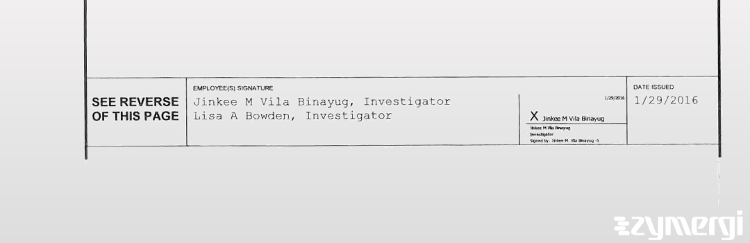 Lisa A. Bowden FDA Investigator Jinkee M. Vila Binayug FDA Investigator Vila Binayug, Jinkee M FDA Investigator 