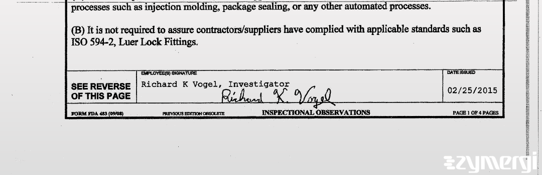 Richard K. Vogel FDA Investigator