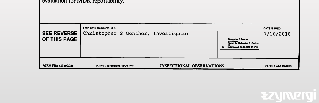 Christopher S. Genther FDA Investigator