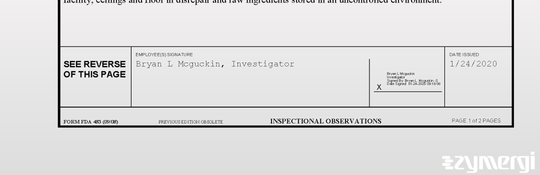 Bryan L. McGuckin FDA Investigator 