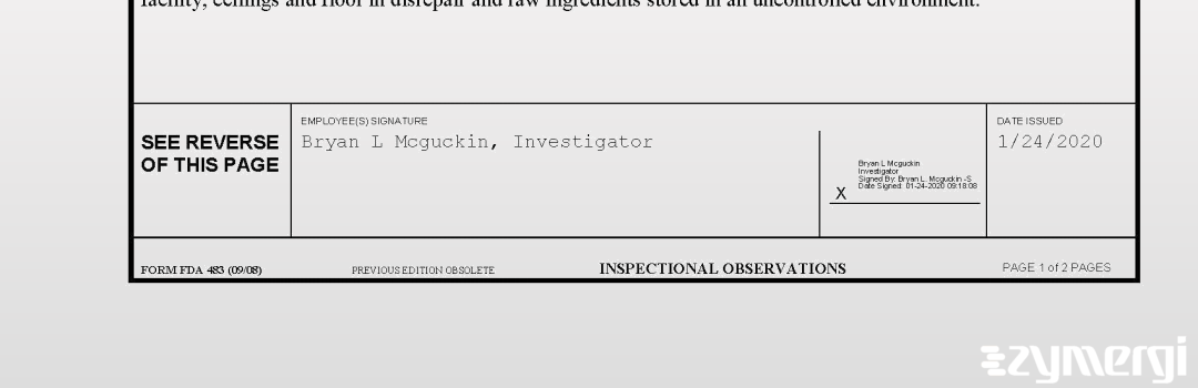Bryan L. McGuckin FDA Investigator