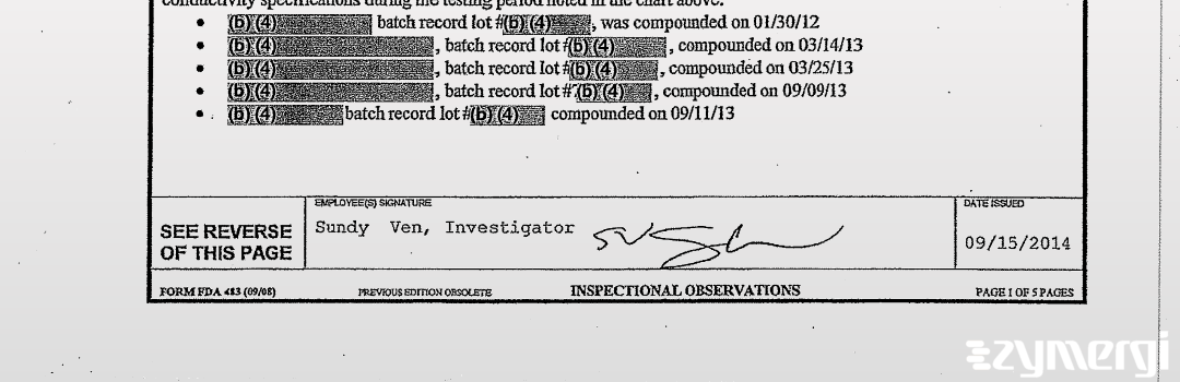 Sundy Ven FDA Investigator 