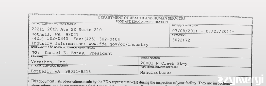 FDANews 483 Verathon, Inc. Jul 23 2014 top