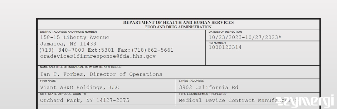 FDANews 483 Viant AS&O Holdings, LLC Oct 27 2023 top