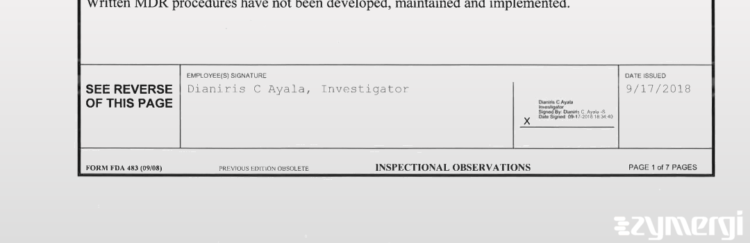 Dianiris C. Ayala FDA Investigator 