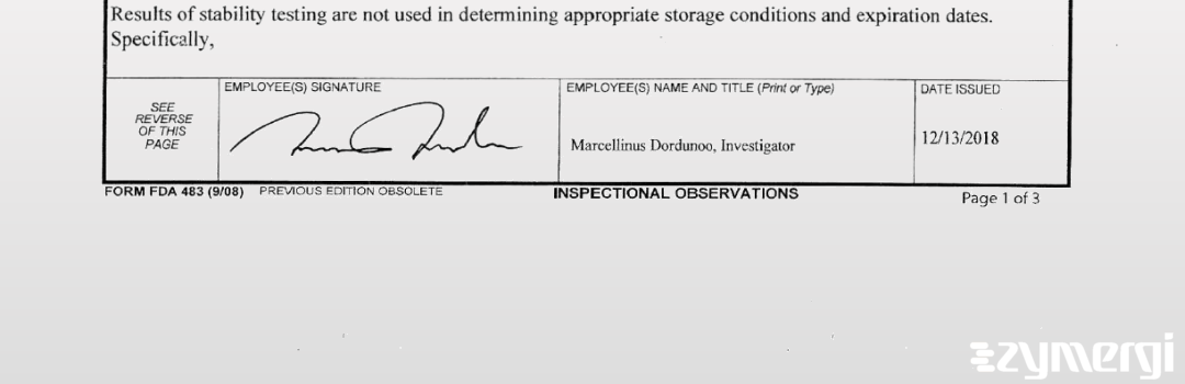 Marcellinus D. Dordunoo FDA Investigator 