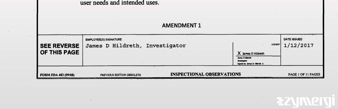 James D. Hildreth FDA Investigator 