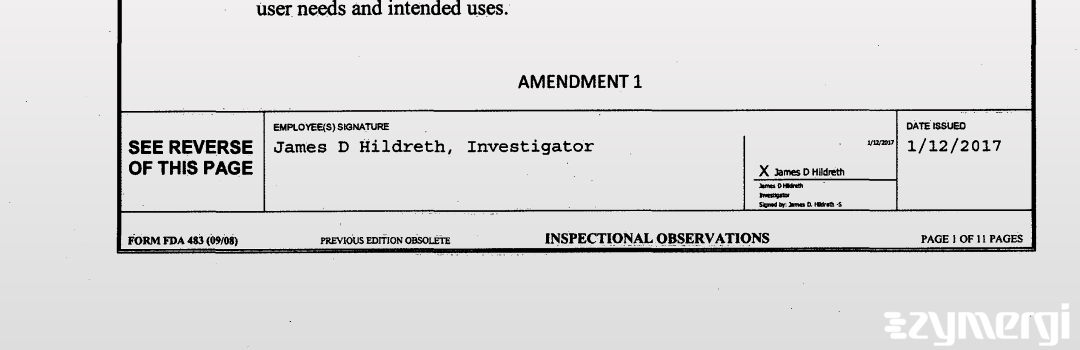 James D. Hildreth FDA Investigator 