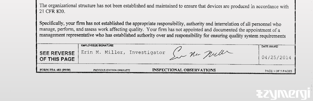 Erin M. Miller FDA Investigator
