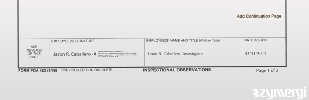 Jason R. Caballero FDA Investigator