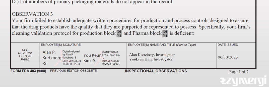 Alan P. Kurtzberg FDA Investigator Youkeun Kim FDA Investigator