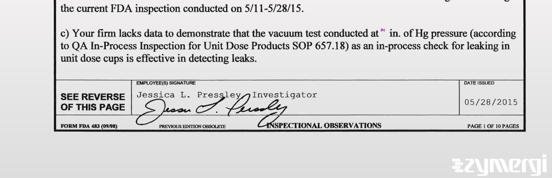 Jessica L. Pressley FDA Investigator