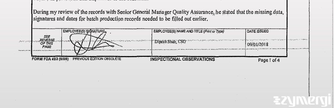 Dipesh K. Shah FDA Investigator 