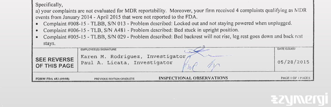 Paul A. Licata FDA Investigator Karen M. Rodriguez FDA Investigator