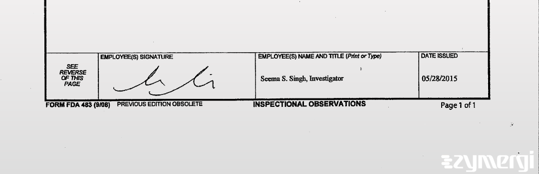 Seema S. Singh FDA Investigator
