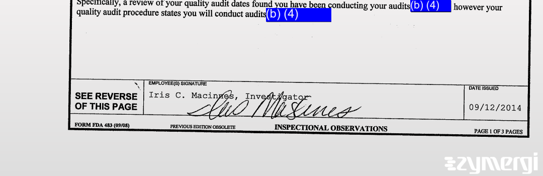 Iris C. Macinnes FDA Investigator