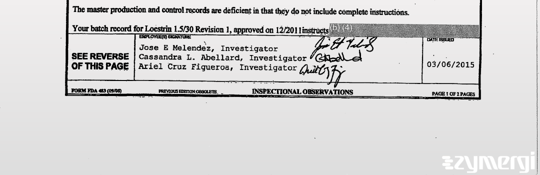 Ariel Cruz Figueroa FDA Investigator Jose E. Melendez FDA Investigator Cassandra L. Abellard FDA Investigator Cruz Figueroa, Ariel FDA Investigator 