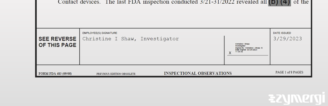 Christine I. Shaw FDA Investigator 