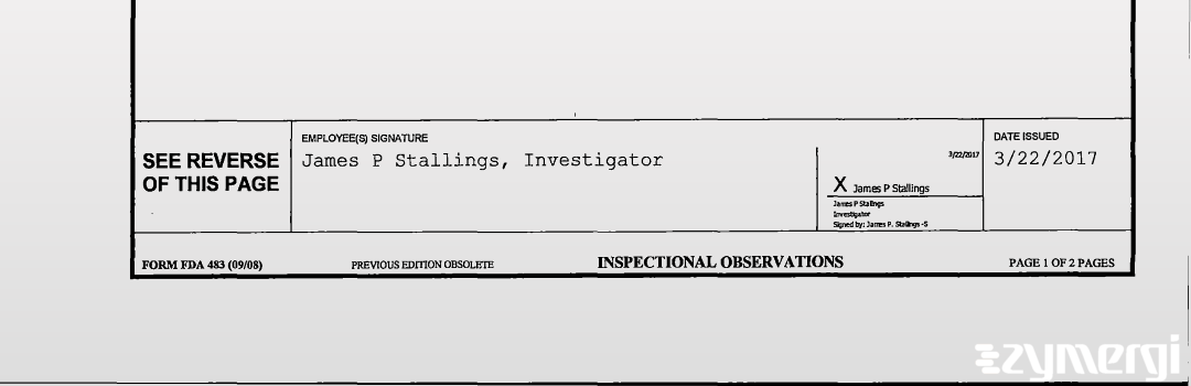 James P. Stallings FDA Investigator 