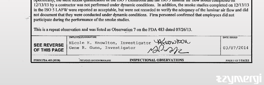 Nicole E. Knowlton FDA Investigator Gene R. Gunn FDA Investigator 