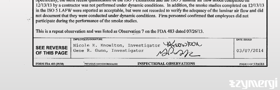 Nicole E. Knowlton FDA Investigator Gene R. Gunn FDA Investigator