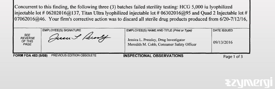 Jessica L. Pressley FDA Investigator Meredith M. Cobb FDA Investigator Meredith M. Andress FDA Investigator 