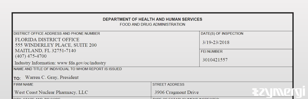 FDANews 483 West Coast Nuclear Pharmacy Mar 23 2018 top