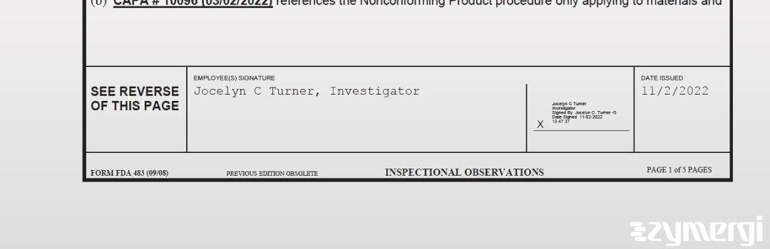 Jocelyn C. Turner FDA Investigator 