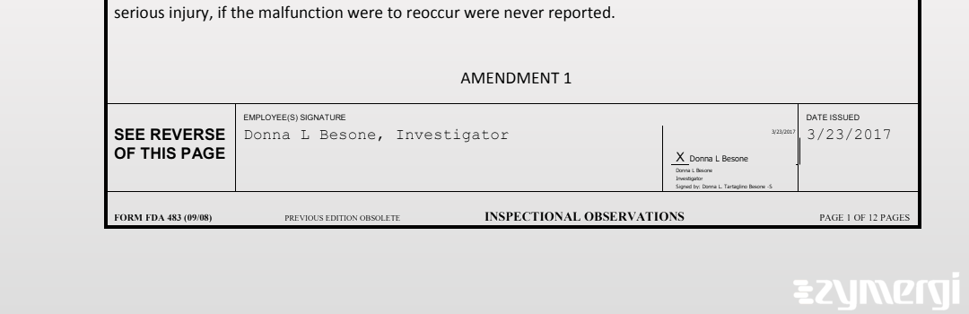 Donna L. Besone FDA Investigator 