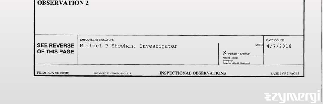 Michael P. Sheehan FDA Investigator