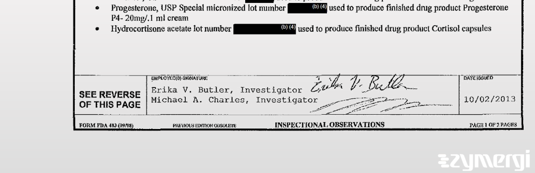 Michael A. Charles FDA Investigator Erika V. Butler FDA Investigator