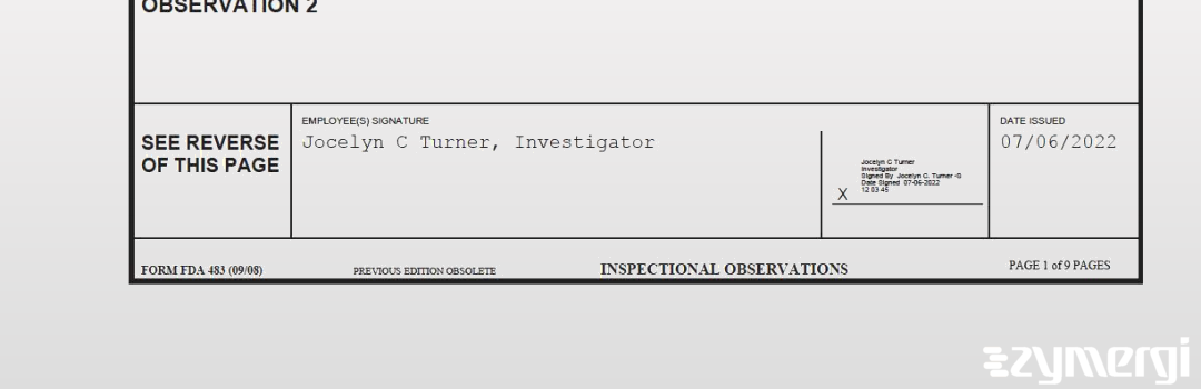Jocelyn C. Turner FDA Investigator