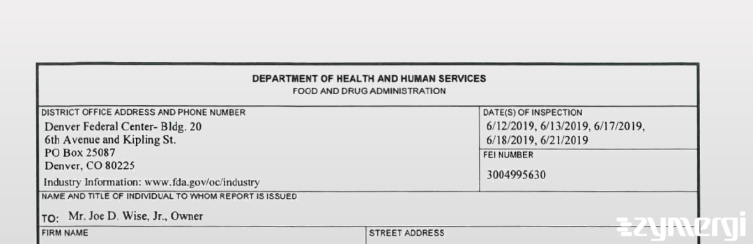 FDANews 483 Wise Pharmacy Jun 21 2019 top