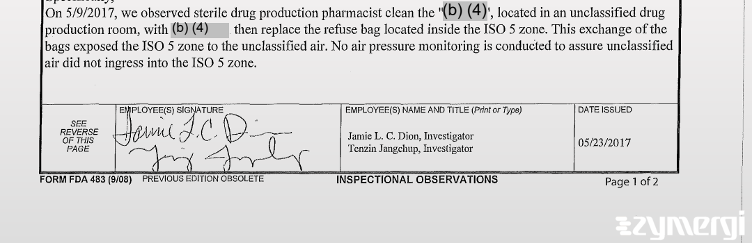 Jamie L. Dion FDA Investigator Tenzin Jangchup FDA Investigator 