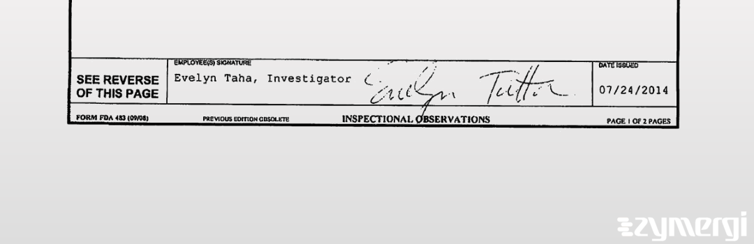 Evelyn Taha FDA Investigator 