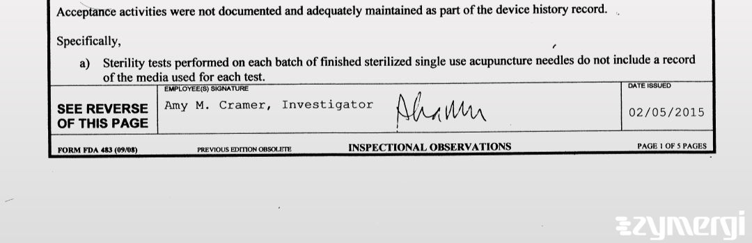 Amy M. Cramer FDA Investigator