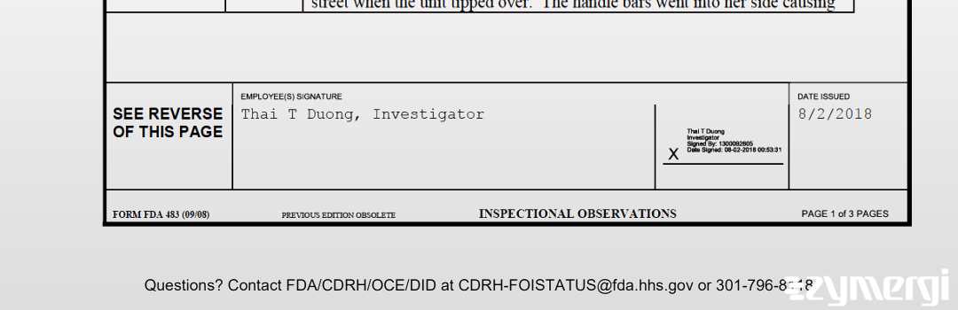 Thai T. Duong FDA Investigator 