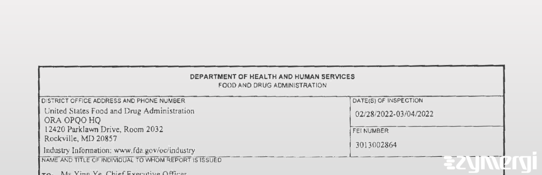 FDANews 483 Xiamen LP Pharmaceutical Co., Ltd. Mar 4 2022 top