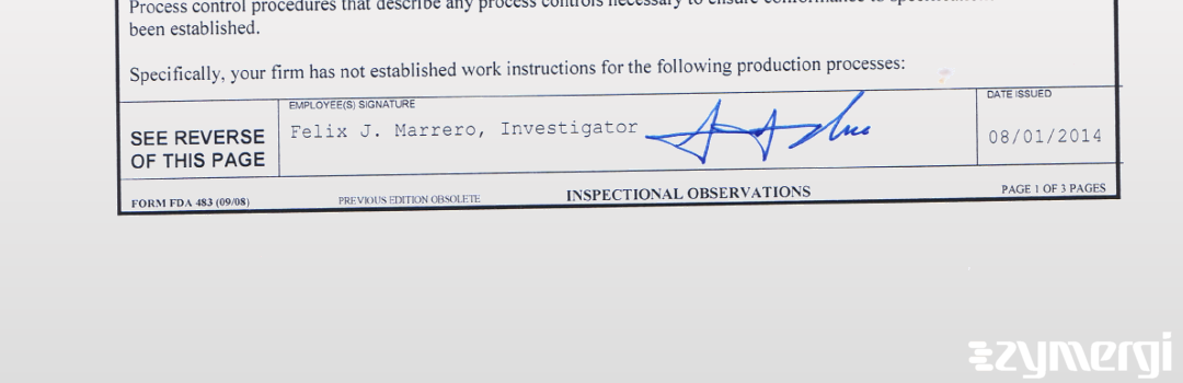 Felix J. Marrero FDA Investigator