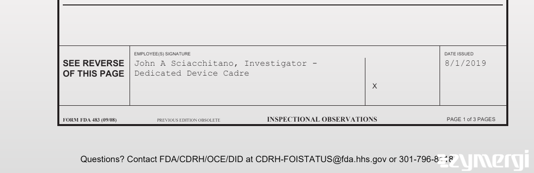 John A. Sciacchitano FDA Investigator 