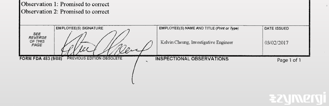 Kelvin Cheung FDA Investigator 