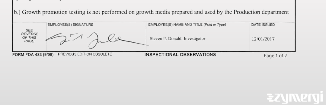 Steven P. Donald FDA Investigator 