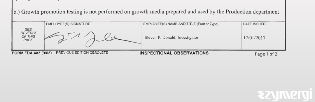 Steven P. Donald FDA Investigator